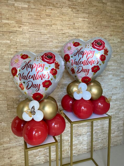 San valentine Valentines Balloons Bouquet, Mothers Day Balloons, San Valentine, Valentines Balloons, Balloon Gift, Balloon Columns, Balloon Flowers, Balloon Diy, Balloon Art