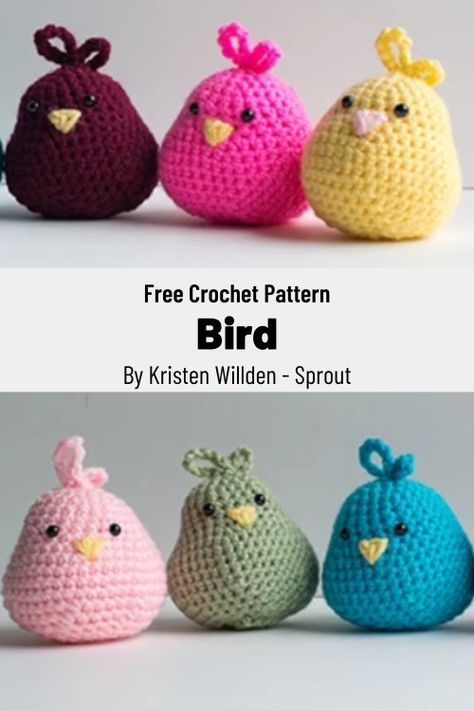 Free Crochet Pattern Bird Bird Amigurumi, Crochet Critters, Crochet Bird Patterns, Crochet Bird, Crochet Chicken, Crochet Plushies, Easter Crochet Patterns, Crochet Birds, Crochet Animals Free Patterns