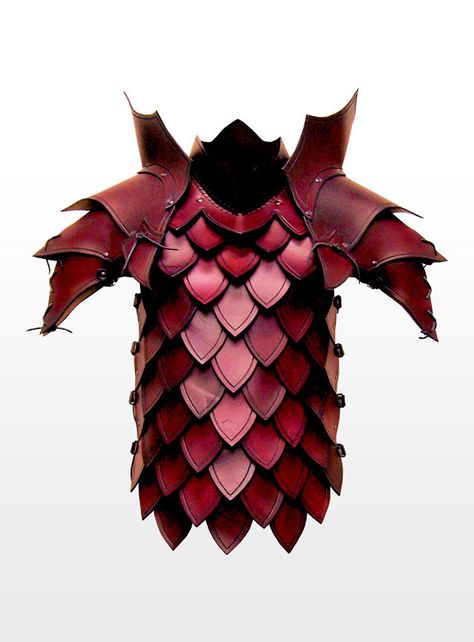 Red leather scale breastplate Dragon Slayer Armor, Dragon Scale Armor, Dragon Medieval, Dragon Armor, Dragon Costume, Magic Items, Cosplay Armor, Larp Costume, Battle Armor