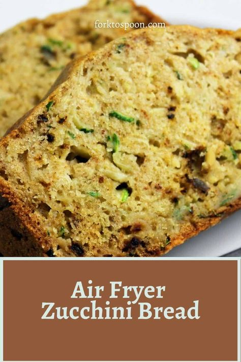 Zucchini Bread Air Fryer, Air Fryer Zucchini Bread Recipes, Zucchini Bread With Applesauce, Courgette Bread, Bread With Applesauce, Air Fryer Blueberry, Blueberry Zucchini Bread, Blueberry Zucchini, Breads Recipes