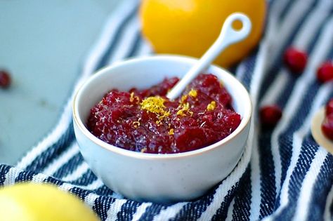 Brandy Orange Cranberry Sauce • Homemaker's Habitat Orange Cranberry Sauce, Healthy Late Night Snacks, Pomegranate Sauce, Dairy Recipes, Orange Cranberry, Cranberry Sauce Recipe, Cranberry Sauce Homemade, Late Night Snacks, Cranberry Sauce