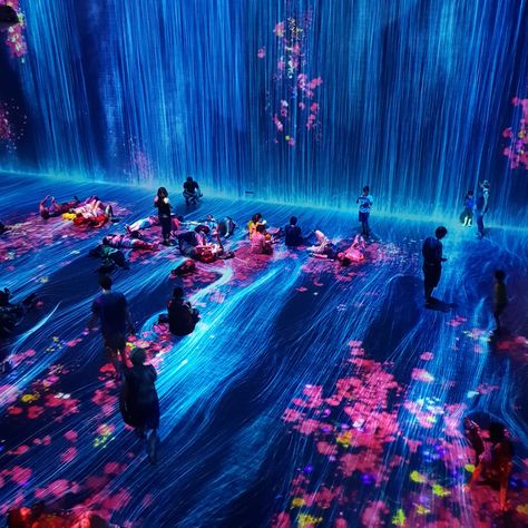 TeamLab art / La Villette / Paris / #digitalart #teamlab Digital Art Museum, Digital Media Art, New Retro Wave, Interactive Media, New Media Art, Interactive Installation, Projection Mapping, Art Science, Interactive Art