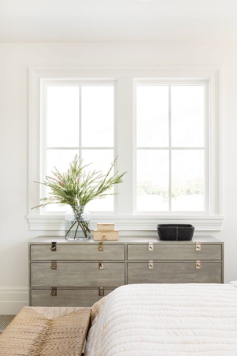 Shop Similar: Alto Dresser, Kelmscott Rush Bench, Wilmot Boxes, Similar: Found Weathered Cane Basket, Similar: French Mason Jar, Similar: Faux Fern Drop-In and more Small Bedroom Furniture Layout, Furniture Photoshoot, Custom Bathroom Vanity, Modern Lake House, Pantry Remodel, Block Printed Pillows, Small Bedroom Designs, Coastal Farmhouse, Studio Mcgee