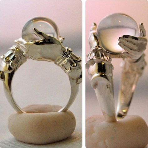 Creative Plating, Crystal Ball Ring, Rings Jewelry Simple, 15 Rings, Rings Aesthetic, Anniversary Jewelry, Jewelry Model, Engagement Jewelry, Ring Engagement