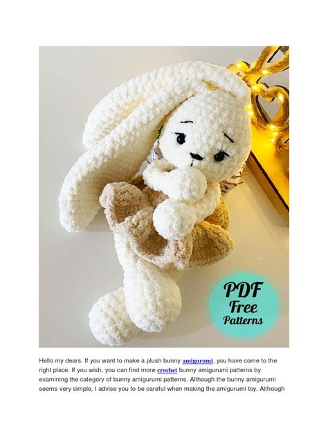 Floppy Ear Crochet Bunny, Cute Bunny Amigurumi Free Pattern, Free Bunny Amigurumi Pattern, Crocheted Animal Patterns, Crochet Arigumi Free Pattern Bunny, Crochet Yeti Free, Free Pattern Bunny Crochet, Amigurumi Free Pattern Rabbit, Crochet Free Bunny Patterns