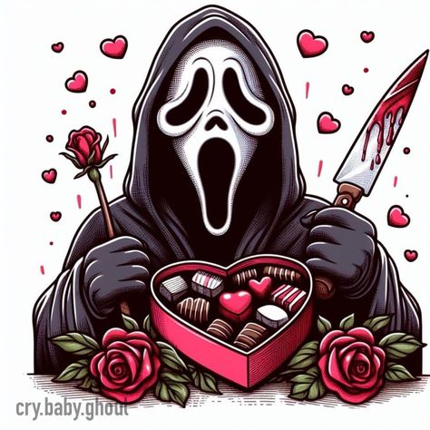 Scream Valentine, Ghostface Art, Men Pfp, Cricut Valentines, Sublimation Ideas Projects Inspiration, Card Inspo, Horror Artwork, Muse Art, Valentines Art