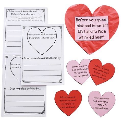 Chrysanthemum Activities, Mean Words, Wrinkled Heart, Qr Code Activities, Online Teaching Resources, Teaching Kindness, Writing Template, Teacher Freebies, Kindness Activities