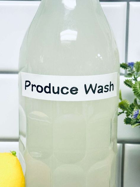 Wash your fresh produce with this easy DIY veggie and fruit wash that you can make at home. Here is how to make it!    Get rid of pesticides with this highly recommended organic triple-action fruit and veggie cleaner! Summer time means lots of fresh  fruits and  veggies. We love all the extra home grown goodness this time of year and fresh farmers market goods are always fantastic to enjoy. If your family also loves all the fresh fruits and veggies, chances are you use a produce wa… Diy Produce Wash, Produce Wash, Fruit Veggie Wash, Fruit Wash, Vegetable Wash, Diy Hand Soap, Fruit And Vegetable Wash, Organizational Tips, Fruit And Veggie