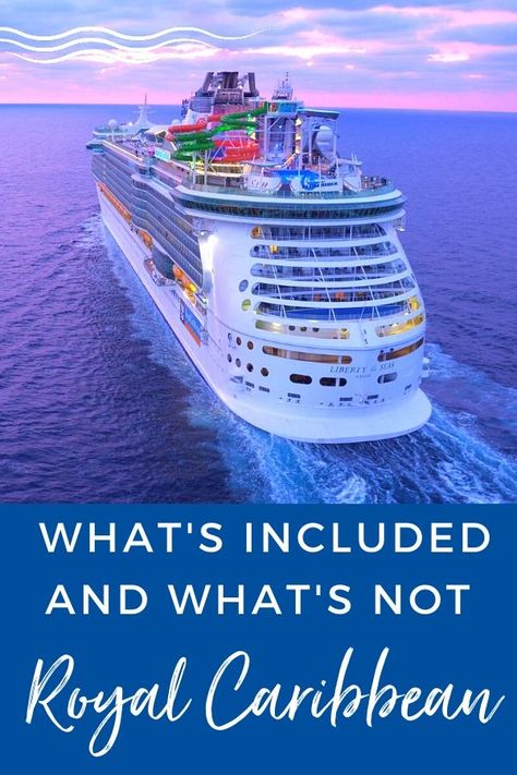 For one set fare, a cruise vacation enables travelers to see multiple destinations while enjoying most of the onboard amenities. Although, what is included in each cruise line’s standard price can fluctuate. To help cruisers planning a vacation with Royal Caribbean International, we have put together this list of What’s Included on a Royal Caribbean cruise. See why we believe that a cruise is the best vacation value. #cruise #cruiseships #RoyalCaribbean #cruisetips #cruiseplanning Royal Caribbean Cruise Ship, Navigator Of The Seas, Royal Caribbean Ships, Cruise Pictures, Cruise Essentials, Royal Caribbean International, Cruise Planning, Cruise Destinations, Royal Caribbean Cruise