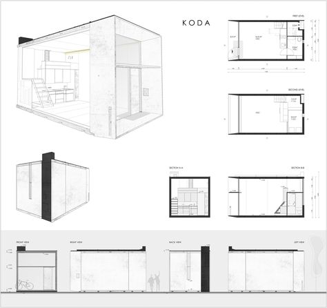 Image 15 of 15 from gallery of KODA / Kodasema. Diagram Eco Homes, World Architecture Festival, Compact House, Solar Power House, Micro House, Prefabricated Houses, Architectural Drawing, Tiny House Plans, Modular Homes