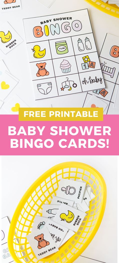 FREE Printable Baby Shower Bingo Cards! Includes set of 20 unique cards for large groups! #printable #babyshower #genderreveal #freeprintable Baby Bingo Free Printable, Baby Shower Bingo Free Printable, Bingo Cards To Print, Virtual Baby Shower Ideas, Lisa Baby, Baby 2024, Free Printable Bingo Cards, Bingo Games For Kids, Free Bingo Cards