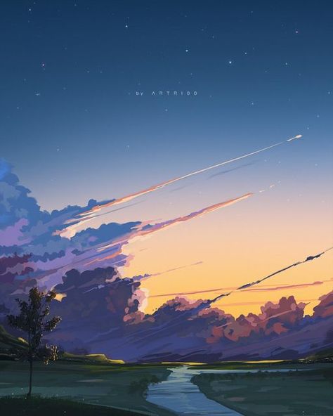 Sci Fi Landscape, Bike Drawing, Sky Anime, Sci Fi Environment, Fantasy Background, Dreamy Landscapes, Landscape Concept, Painting Art Lesson, Fantasy Art Landscapes