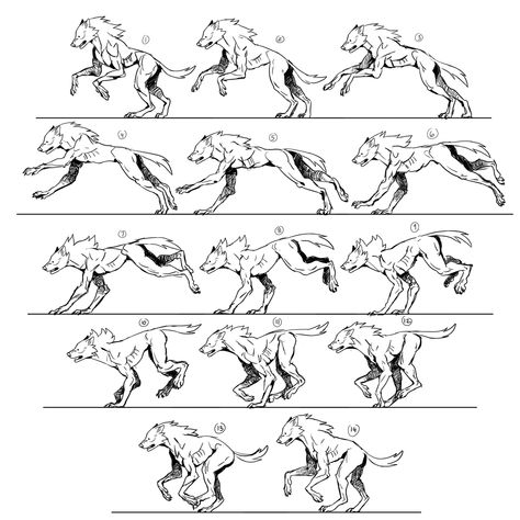 Wolf Running Side View, Werewolf Drawing Poses, Wolf Running Reference, Running Wolf Drawing, Werewolf Transformation Reference, Werewolf Side View, Werewolf Art Reference, How To Draw A Werewolf, How To Draw Werewolf