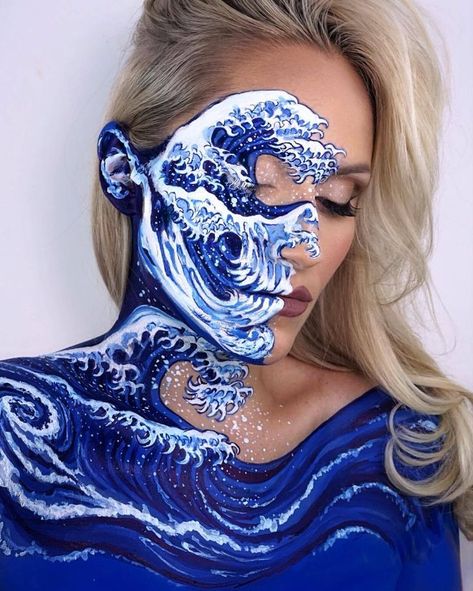 Vanessa Davis, Mehron Makeup, Cool Halloween Makeup, Face Art Makeup, Halloween Makeup Inspiration, The Great Wave, Special Effects Makeup, Skull Makeup, Fx Makeup