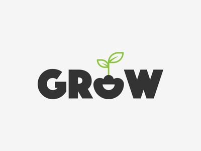 Grow Logo Eco Logo Design, Clever Logo Design, Plant Logos, Logo Branding Design, Typographic Logo Design, Eco Logo, Clever Logo, Beautiful Logos Design, Typographic Logo