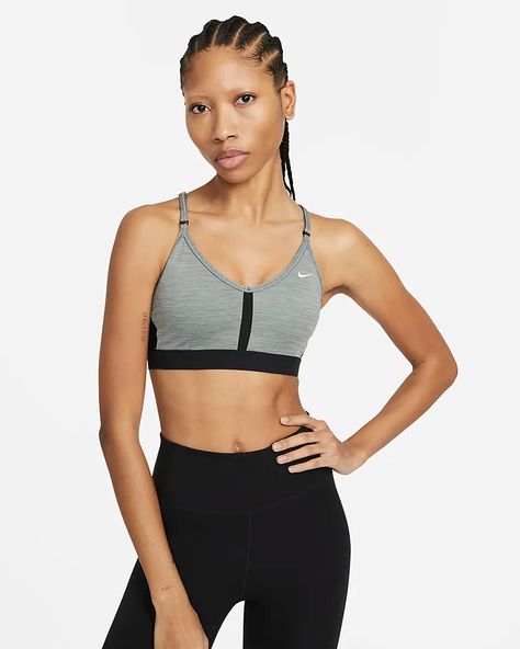 Nike Dri-FIT Indy Women's Light-Support Padded V-Neck Sports Bra. Nike.com Sport Nike, Nike Outlet, Top Nike, Padded Sports Bra, Nike Sports Bra, Sport Bh, Sport Bra, Shorts With Tights, Black White Fashion