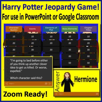 This is a Jeopardy Review Game for the novel, Harry Potter and the Sorcerer's Stone. This game can be played a day or so before a final test on the novel. It can also be used for a fun, party game. It could be played by a single child, or as a whole class review (small groups). There are 25 questi... Harry Potter Jeopardy, Novel Harry Potter, Jeopardy Game, Harry Potter Games, Final Test, Language Arts Teacher, Team Activities, The Sorcerer's Stone, Story Elements