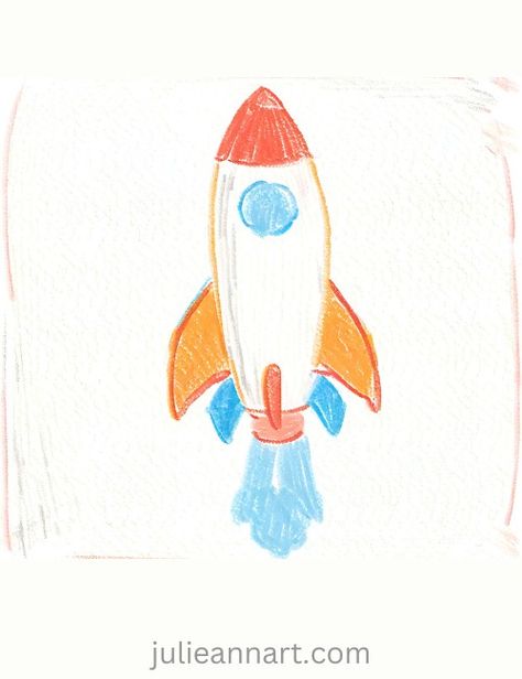 Rocket Ship Rocketship Illustration, Rocketship Drawing, Rocket Ship Drawing, Space Drawing Ideas, Rocket Drawing, Rocket Illustration, Outer Space Drawing, Simple Outer, Space Drawings