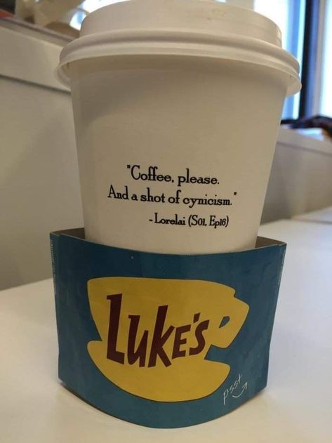 Gilmore girls coffee cup, Lorelai Gilmore quotes, Luke's place Luke's Coffee, Gilmore Girls Coffee, Babette Ate Oatmeal, Kaptan Jack Sparrow, Gilmore Girl, Living In London, Lorelai Gilmore, Mia 3, Rory Gilmore