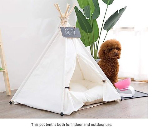 Teepee Dog Bed, Canvas Teepee Tent, Boho Sisustus, Canvas Teepee, Dog Teepee, Cat Teepee, Pet Tent, Soft Dog Beds, Pet Teepee