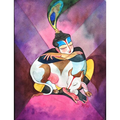 Happy Holi. #krishnafortoday #painting #upasana #watercolour Krishna Abstract Art, Holi Painting, Krishna Consciousness, Sweet Lord, Peace Illustration, Beautiful Art Paintings, Madhubani Art, Ganesha Painting, Krishna Radha Painting