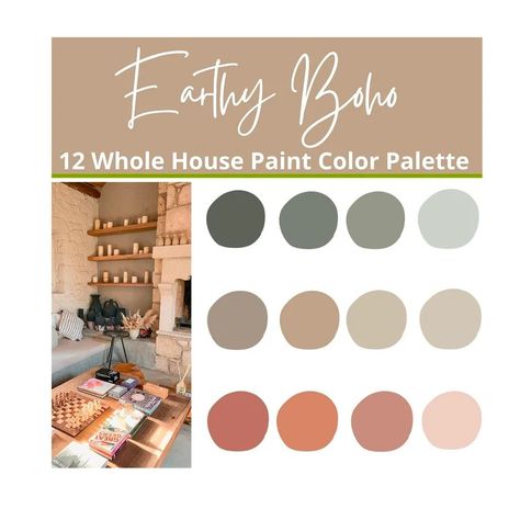 Boho Paint Colors Sherwin Williams, Earthy Boho Paint Colors, Sherwin Williams Earth Tone Paint Colors, Earthy Paint Colors, Boho Paint Colors, Paint Colors Sherwin Williams, Terracotta Color Palette, Evergreen Fog, Sherwin Williams Paint