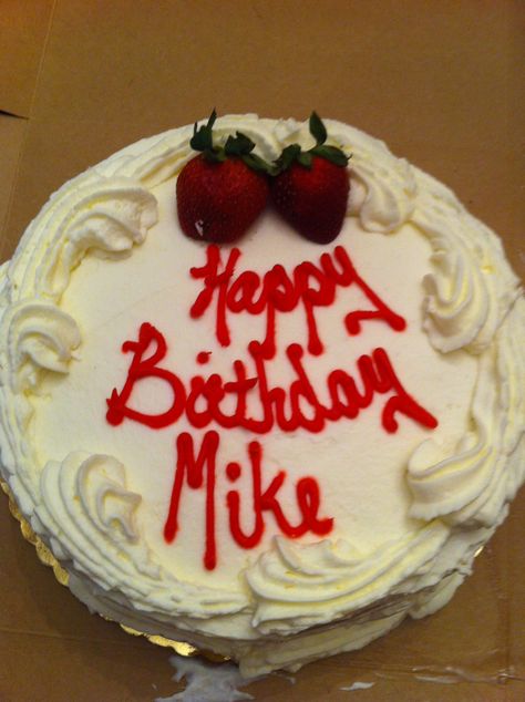 Picture only - Happy Birthday Mike Smiley Birthday, Happy Birthday Mike, Happy Birthday Man, Strawberry Shortcake Cake, Birthday Cake Pictures, Cake Frosting Recipe, Happy Birthday Brother, I Love Chocolate, Happy Birthday Cake