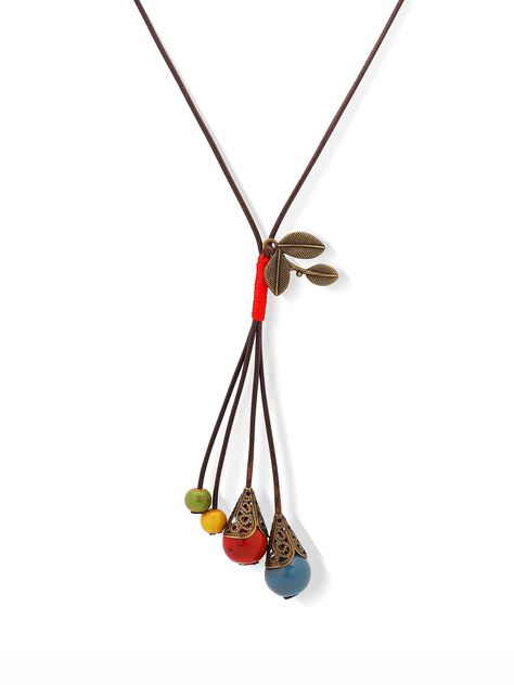 PRICES MAY VARY. Beautiful long boho necklace features a unique combination of colorful ceramic beads and lucky leaves Easy to wear on a long 23.6 inch faux leather cord, without clasp, just put over the head and you're ready to go Give this stunning piece of bohemian jewelry as a great Valentine's Day, Christmas, birthday, or anniversary gift A nice addition to any jewelry collection that surely makes you stand out from the crowd in style If there is any problem with your purchase, feel free to Bohemian Jewelry Gift, Long Boho Necklace, Lucky Leaf, Plate Jewelry, Gel Plate, Long Necklace Boho, Beaded Leaf, Colorful Ceramics, Beach Boho