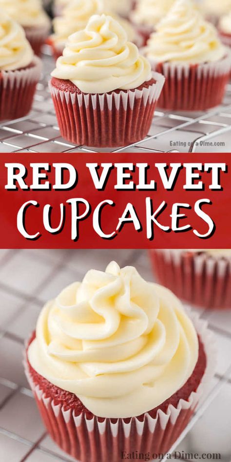 Easy Cream Cheese Frosting, Red Velvet Cupcakes Recipe, Cupcakes Red Velvet, Cream Cheese Frosting Easy, Dessert Simple, Cheesecake Cupcakes, Easy Cream, Easy Cheesecake Recipes, Chocolate Cookie Recipes