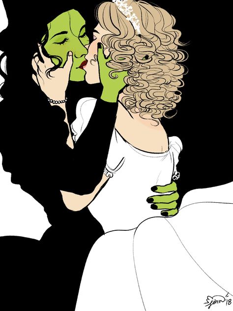 Elphaba Glinda, For Good Wicked, Wicked Elphaba, Broadway Wicked, Lgbtq Art, Elphaba And Glinda, Wicked Musical, Wicked Witch Of The West, Defying Gravity