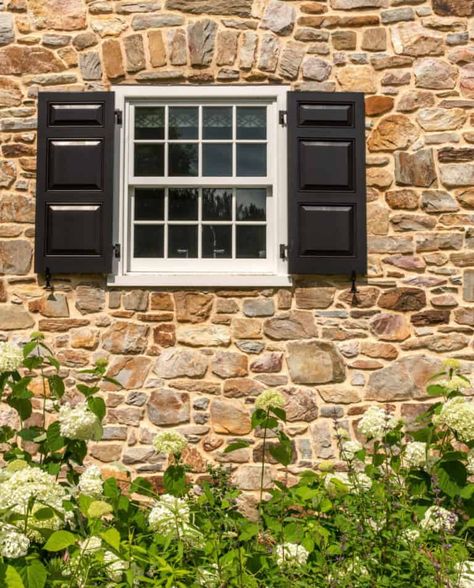 Delightful restoration of a brick and fieldstone farmhouse in Pennsylvania Farmhouse Reno, Period Architecture, Chester County Pennsylvania, Lavender House, Outside Seating Area, Sunroom Addition, Brick Chimney, White Subway Tile Backsplash, Stone Farmhouse