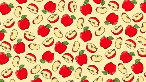 Apple background pattern vector isolated | Premium Vector #Freepik #vector #background Twitch Background, Fruits Pattern, Apple Vector, Apple Background, Apple Pattern, Fruit Icons, Fruit Cartoon, Pattern Quotes, Colorful Fruit