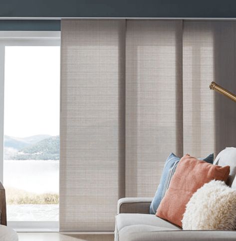 10 Patio Door Curtain Ideas You'll Love - Curtains Up Blog | Kwik-Hang Patio Door Curtain Ideas, Door Curtain Ideas, Sliding Door Shades, Sliding Door Coverings, Sliding Glass Door Coverings, Patio Door Curtain, Patio Door Window Treatments, Sliding Glass Door Window Treatments, Glass Door Coverings