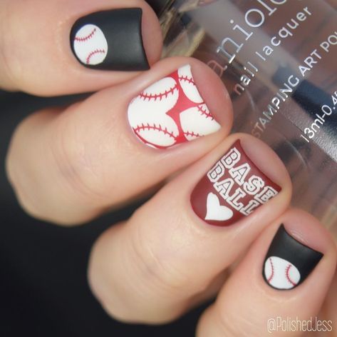 Baseball Themed Nails, Dino Bones, Baseball Nails, Nail Art Box, Wine Nails, Good Game, Cherry Wine, Nail Tape, Nail Art Disney