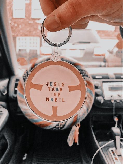 Jesus Take The Wheel, Christian Accessories, Car Things, Girly Car Accessories, Vw Vintage, Car Key Chain, Car Essentials, Christian Stuff, Bible Motivation