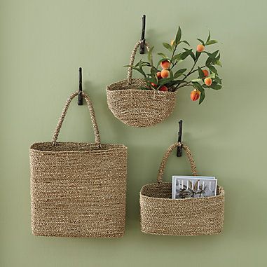 Gratitude Baskets Adhesive Wall Basket, Woven Hanging Baskets, Floating Basket Shelves, Nursery Wall Baskets, Woven Baskets Decor, Basket Wall Bathroom, Hanging Baskets On Wall, Baskets On Wall For Storage, Wall Storage Decor