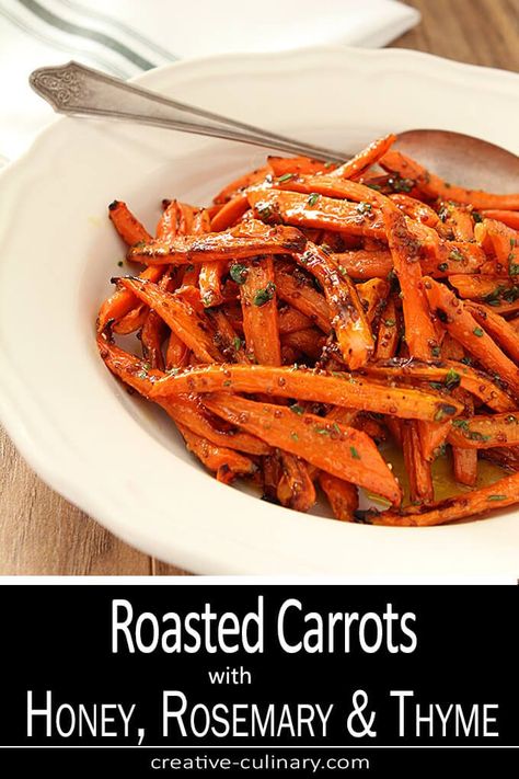 Curried Carrots, Roasted Carrots With Honey, Carrots With Honey, Carrot Dishes, Herb Dressing, Fresh Carrots, Honey Roasted Carrots, Rosemary And Thyme, Cornbread Dressing