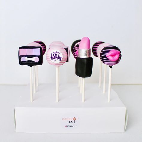 Cakepop LA’s Instagram photo: “Celebrate birthdays with Makeup Cakepops! 💋💄” Businesses Ideas, Makeup Cake, Themed Treats, Up Cake, Make Up Cake, 3rd Birthday Parties, Cakepops, 3rd Birthday, Cake Pops