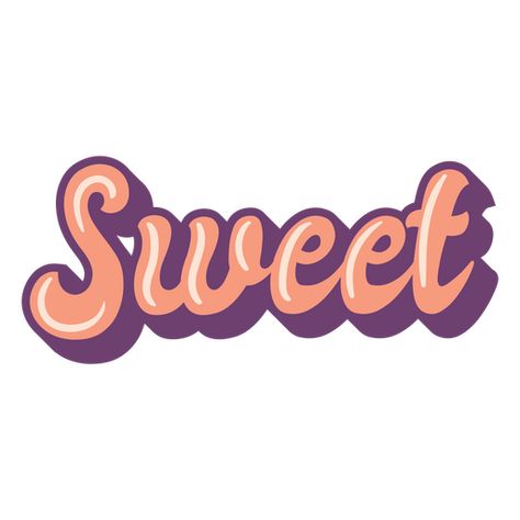 Kawaii Words, Sweet Logo Design, Sweet Typography, Candy Typography, Candy Brands Logo, 70s Writing Font, The Word Sweet In Different Fonts, 80s Typography Fonts, 70s Script Font