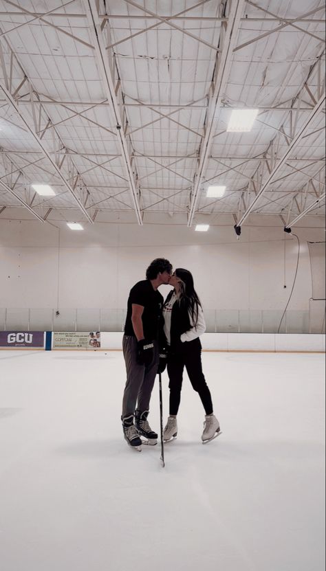 Figure Skaters And Hockey Players, Figure Skater Hockey Player, Ice Hockey And Figure Skater Couple, Figure Skating Astethic, Hockey Player X Figure Skater, Couple Goal Hockey, Hockey And Figure Skating Couples, Figure Skater And Hockey Player Couple, Hockey X Figure Skater