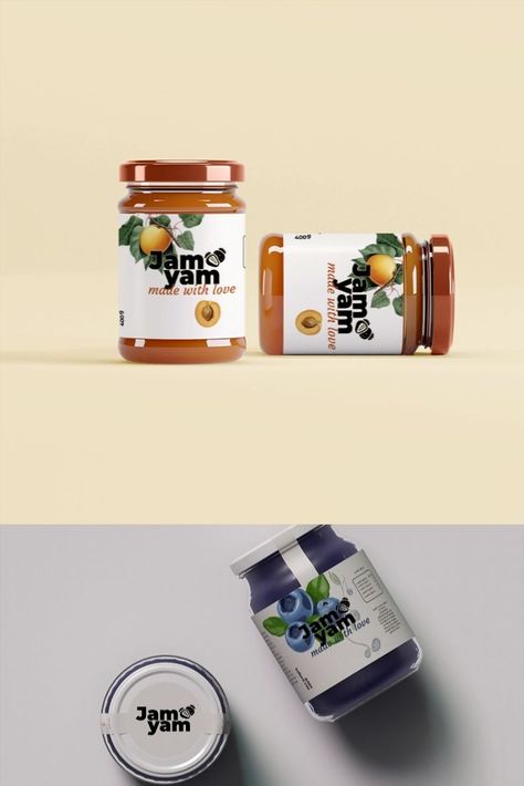 packaging designed for jam startup company, this idea is a part of branding preject for this company. the project includes, Logo, Billboard, jar packaging and Paattern Jam Packaging, Jar Packaging, How To Make Jam, Startup Company, Jam Jar, The Project, Packaging Design, Jam, Modern Design