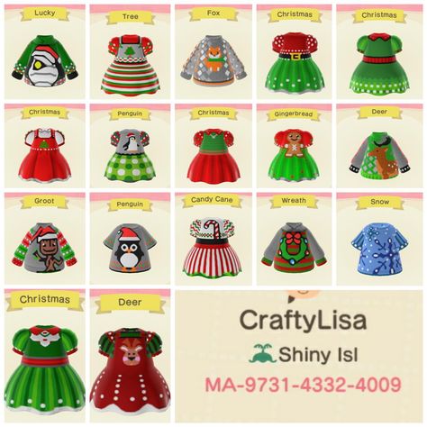 Animal Crossing Christmas Design Codes, Animal Crossing Christmas, Qr Code Animal Crossing, Acnh Christmas, Animal Crossing Funny, Animal Crossing Memes, Animal Crossing Guide, Animal Crossing Wild World, Animal Crossing Qr Codes Clothes