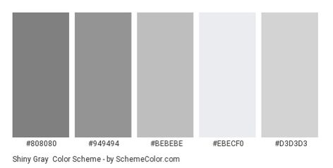 Gray Hex, Shades Of Silver, Hexadecimal Color, Silver Color Scheme, Grey Palette, Web Colors, Grey Color Palette, Grey Color Scheme, Hex Codes