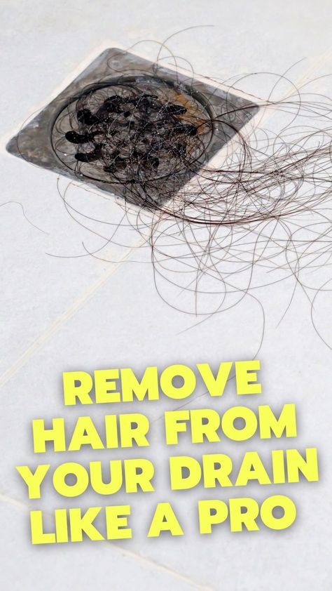 A shower drain clogged with hair Hair Clogged Drain, Clean Clogged Drain, Metal Coat Hangers, Hair Removal Diy, How Do You Clean, Excess Hair, Diy Cans, Shower Drain, Clean Hair