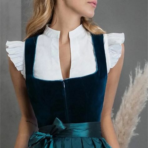 Elevate Your Oktoberfest Look With This Charming Dirndl Undershirt. Featuring Ruffle Sleevs And A Long Vneck, This Versatile Piece Adds A Touch Of Elegance To Your Traditional Attire. Condition: New Condition. Size: Size Small Need A Different Color Or Size? Need Shipping Outside The Us (If This Platform Allows)? Msg Me! I Typically Ship M/W/F. My Local Office Doesn’t Always Scan When I Drop Off So It Can Take Up To Two Days For The First Scan. Please See My Bio Or Profile For Any Vacation Dates Oktoberfest Woman, Ruffles Blouse, Oktoberfest Shirt, Weaving Craft, Oktoberfest Costume, Dirndl Blouse, Oktoberfest Outfit, Dirndl Dress, Performance Dresses