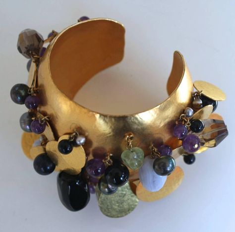 Herve Van Der Straeten, Van Der Straeten, Cuff Bracelet, Semiprecious Stones, Semi Precious, Statement Necklace, Bangles, Cuff, Plating