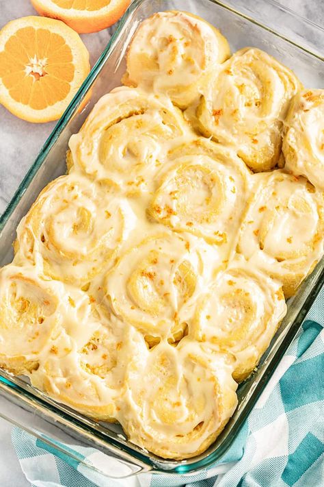 Homemade Orange Rolls, Orange Cinnamon Rolls, Orange Sweet Rolls, Orange Breakfast, Orange Cream Cheese, Sweet Roll Recipe, Orange Rolls, Breakfast Rolls, Cream Cheese Glaze