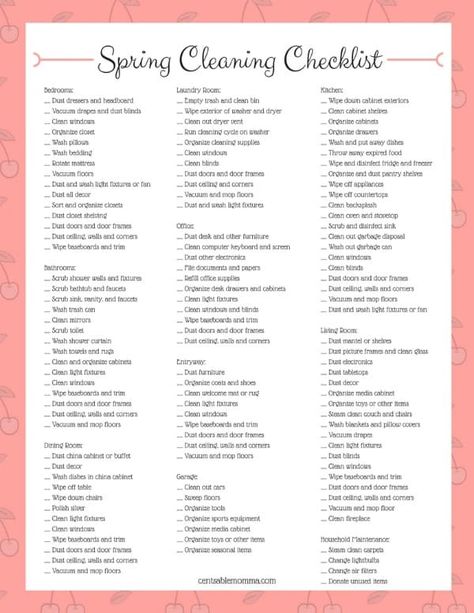 I’ve already gotten the spring cleaning itch.  I’ve been busy deep cleaning my fridge, microwave, cabinets, and I’ve been decluttering like a madwoman (and that’s just this week!).  However, it’s easy to get off track and wonder what you need to do next.  Now, you can use this FREE Spring Cleaning Printable Checklist to help you … Daily Cleaning Routine, Spring Cleaning Checklist Printable, Homemade Toilet Cleaner, Cleaning Checklist Printable, Clean Baking Pans, Cleaning Printable, Cleaning Painted Walls, Checklist Printable, Routine Tips