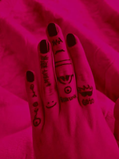 Jujutsu Kaisen Finger, Gojo Sukuna, Eid Ideas, Pen Tattoo, Hand Doodles, Easy Doodles, Mehendi Designs, Henna Art, Simple Doodles