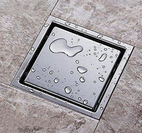 304 Stainless Steel 150 X 150mm Tile Insert Square Bathroom Shower Floor Drain Hidden Shower, Shower Floor Drain, Drain Tile, Cheap Flooring, Window In Shower, Shower Drains, Brass Shower, Luxury Shower, Shower Surround